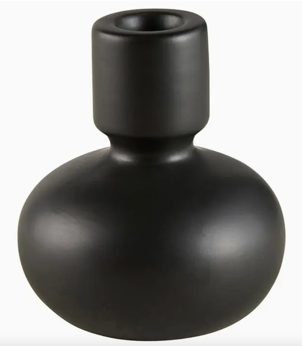 Black Round Taper Candleholder - Large