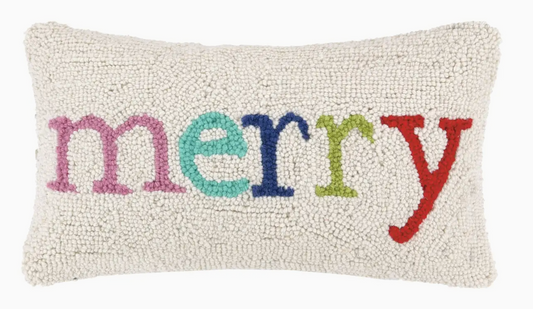 Merry Multi Christmas Hook Pillow